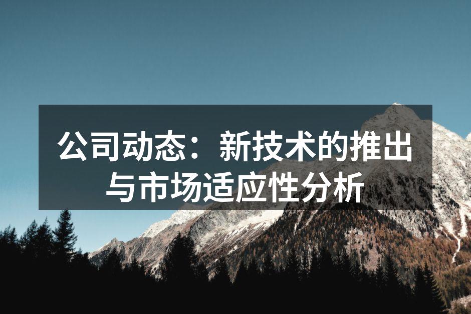 公司动态：新技术的推出与市场适应性分析